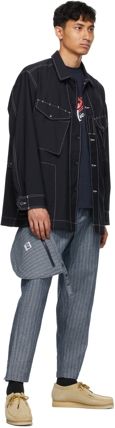 AÃ¯E Blue Denim Herringbone BNG Trousers