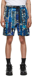 AÃ¯E Blue Stripe Motif EZ Shorts - Short de motif à rayures bleu rayons - 푸른 스트라이프 모티브 EZ 반바지