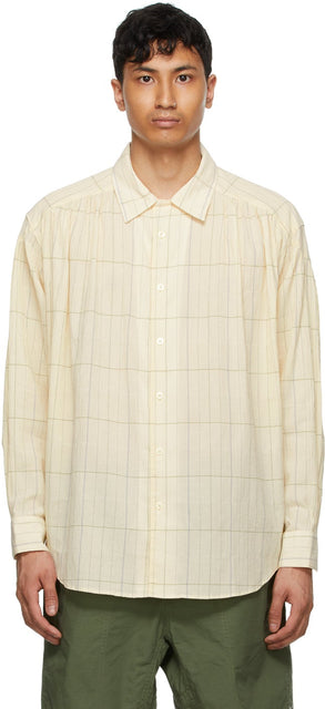 AÃ¯E Yellow Check Painter's Shirt - T-shirt de peintre de contrôle jaune A - 노란색 체크 화가의 셔츠