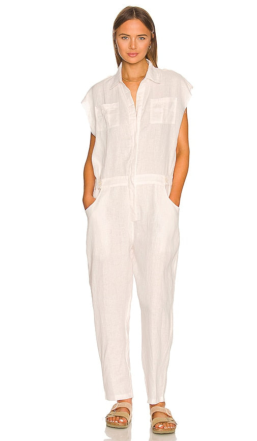ACACIA Ari Jumpsuit in White Acacia Ari Suit en blanc 白色的相思阿里连身裤