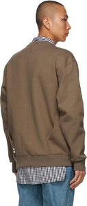 ADER error Brown Oversized Kangaroo Pocket Sweatshirt