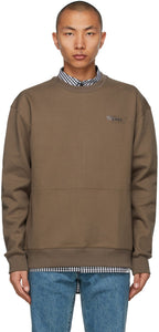 ADER error Brown Oversized Kangaroo Pocket Sweatshirt - ADER Erreur Sweat-shirt de poche Kangouroue surdimensionné marron - Ader 오류 브라운 특대 캥거루 포켓 스웨터
