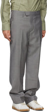 ADER error Grey Herringbone Slit Trousers