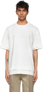 ADER error White Needle Logo Layered T-Shirt - Ader Erreur T-shirt en couches de logo d'aiguille blanche - Ader 오류 흰색 바늘 로고 계층화 된 티셔츠