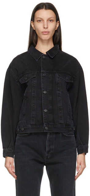 AGOLDE Black Denim Charli Jacket - Agolde Black Denim Charli Veste - agolde 블랙 데님 샬리 재킷
