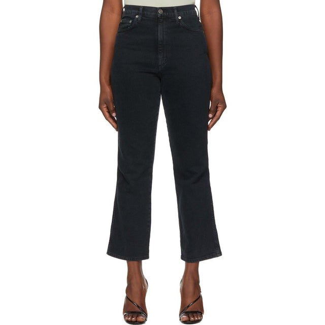 AGOLDE Black Pinch Waist High Rise Kick In Realm Jeans