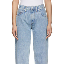 AGOLDE Blue Baggy Mid Rise Pleated Oversized Jeans
