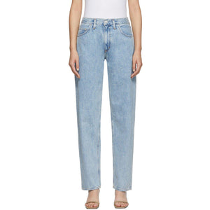 AGOLDE Blue Baggy Mid Rise Pleated Oversized Jeans