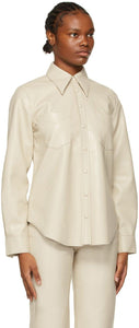 AGOLDE Off-White Vegan Leather Paloma Shirt