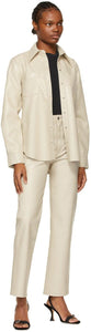 AGOLDE Off-White Vegan Leather Paloma Shirt