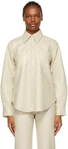 AGOLDE Off-White Vegan Leather Paloma Shirt - Chemise en cuir végétalien végétalien blanc cassé - agolde 오프 백색 채식주의 가죽 팔로마 셔츠