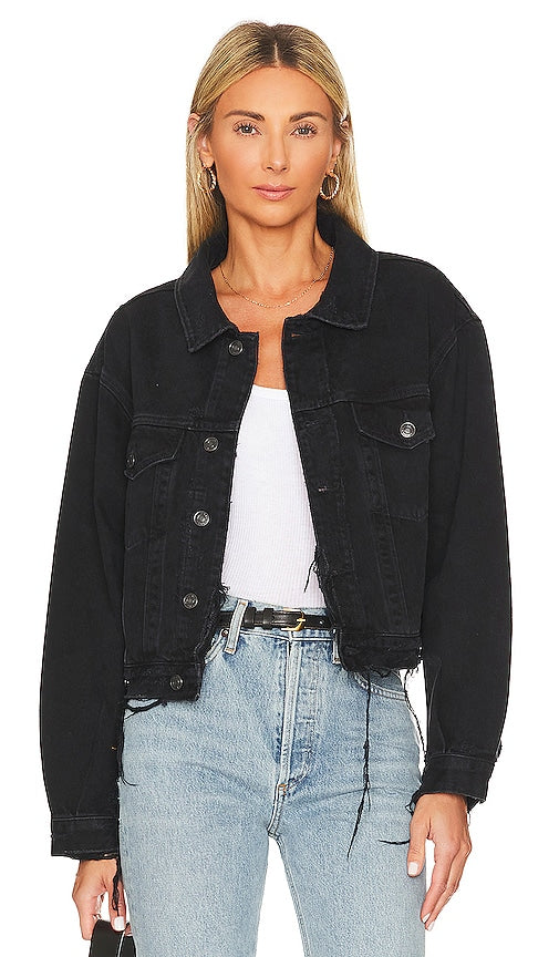 AGOLDE Shrunken Charli Jacket in Black Agolde Shrunken Charli Veste en noir Agolde缩水的Charli夹克穿着黑色