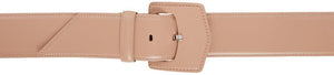 ALAÃA Beige Oversized Flat Buckle Belt - Alaã une ceinture de boucle plate beige surdimensionnée - AlaÃ 베이지 색 대형 플랫 버클 벨트