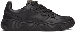 ALAÃA Black Calfskin Wave Sneakers - Alaã une baskets de vagues de veau noir noir - AlaÃ 흑인 송아지 웨이브 스니커즈