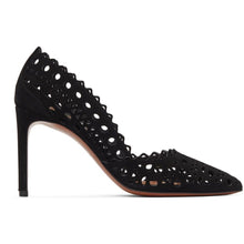 ALAÃA Black Suede Vienne Heel - Alaã un talon noir en daim noir - AlaÃ 흑인 스웨이드 비엔나 힐