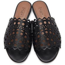 ALAÃA Black Vienne Vague Flat Mule Sandals