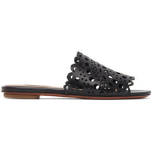 ALAÃA Black Vienne Vague Flat Mule Sandals - Alaã une Sandales de mulet plat Vienne Black Vienne - AlaÃ 흑인 비엔날 샌들 모호한 평면 샌들
