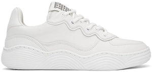 ALAÃA White Calfskin Wave Sneakers - Alaã a des baskets de vagues de klaxine blanche - 흰색 송아지 가죽 웨이브 스니커즈