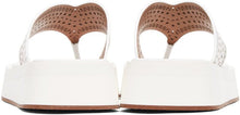 ALAÃA White Vienne Plastron Platform Sandals
