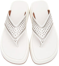 ALAÃA White Vienne Plastron Platform Sandals