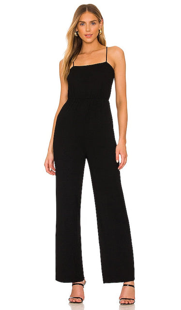 ALL THE WAYS Alice Straight Neck Jumpsuit in Black Toutes les façons Alice Straight Neck Suit en noir 爱丽丝直脖子连身裤穿着黑色的所有方式