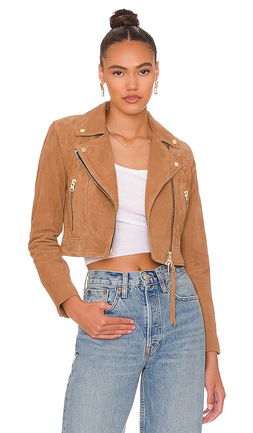 ALLSAINTS Suede Rift Biker in Tan AllSaints Suede Rift Biker dans Tan Allsaints绒面革裂谷骑自行车的人