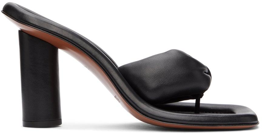 AMBUSH Black Leather Cushion Sandals – BlackSkinny