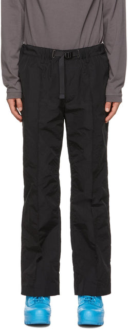 AMBUSH Black Nylon Track Trousers - Pantalon de piste nylon noir d'embuscade - 매복 블랙 나일론 트랙 바지