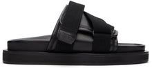 AMBUSH Black Padded Sandals - Sandales matelassées noires d'embuscade - 매복 블랙 패딩 샌들