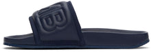 AMBUSH Navy Leather Quilted Slides