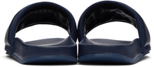 AMBUSH Navy Leather Quilted Slides