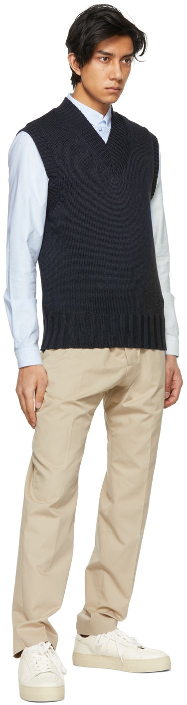 AMI Alexandre Mattiussi Beige Cigarette Fit Trousers