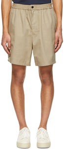 AMI Alexandre Mattiussi Beige Elasticized Waist Bermuda Shorts - AMI Alexandre Mattiussi Beige Taille élastiquée Bermuda Shorts - Ami Alexandre Mattiussi Beige Elastiped 허리 버뮤다 반바지