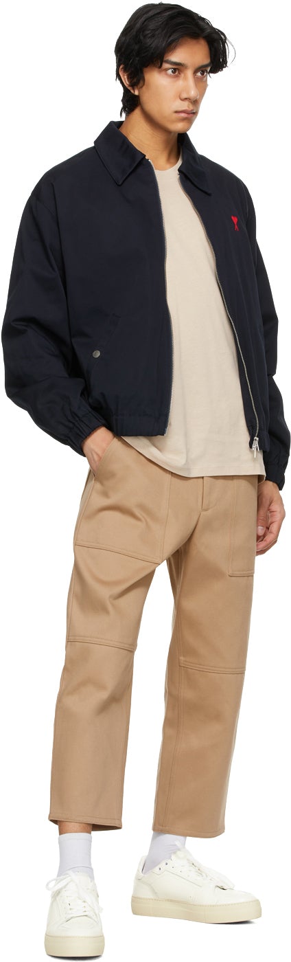 AMI Alexandre Mattiussi Beige Worker Fit Trousers