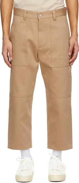 AMI Alexandre Mattiussi Beige Worker Fit Trousers - AMI Alexandre Mattiussi Beige Travailleur Fit Pantalon - Ami Alexandre Mattiussi Beige Worker가 바지에 맞는입니다