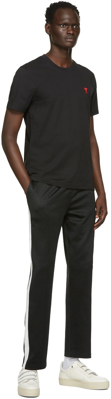 AMI Alexandre Mattiussi Black Ami Patch Track Pants