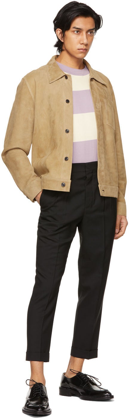 AMI Alexandre Mattiussi Black Tropical Wool Carrot Fit Trousers