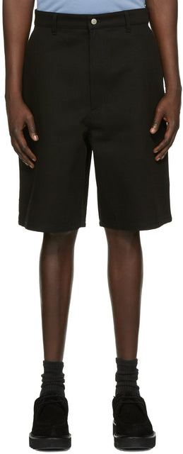 AMI Alexandre Mattiussi Black Worker Shorts - Short de travailleur noir AMI Alexandre Mattiussi - Ami Alexandre Mattiussi Black Worker 반바지