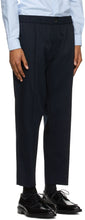 AMI Alexandre Mattiussi Navy Cropped Elasticized Waist Trousers
