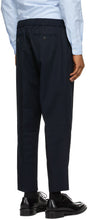 AMI Alexandre Mattiussi Navy Cropped Elasticized Waist Trousers