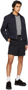 AMI Alexandre Mattiussi Navy Elasticized Waist Bermuda Shorts