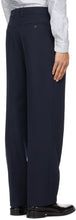 AMI Alexandre Mattiussi Navy Wide Fit Pleated Trousers