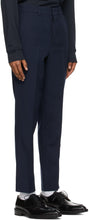 AMI Alexandre Mattiussi Navy Wool Carrot Fit Trousers