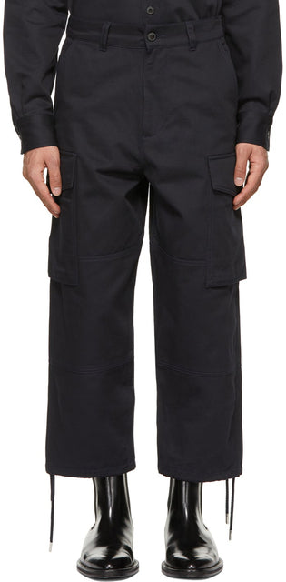 AMI Alexandre Mattiussi Navy Worker Fit Cargo Pants - Ami Alexandre Mattiussi Navy Travailleur Fit Pantalon de cargaison - Ami Alexandre Mattiussi 해군 노동자 맞는화물 바지