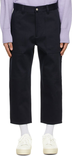 AMI Alexandre Mattiussi Navy Worker Fit Trousers