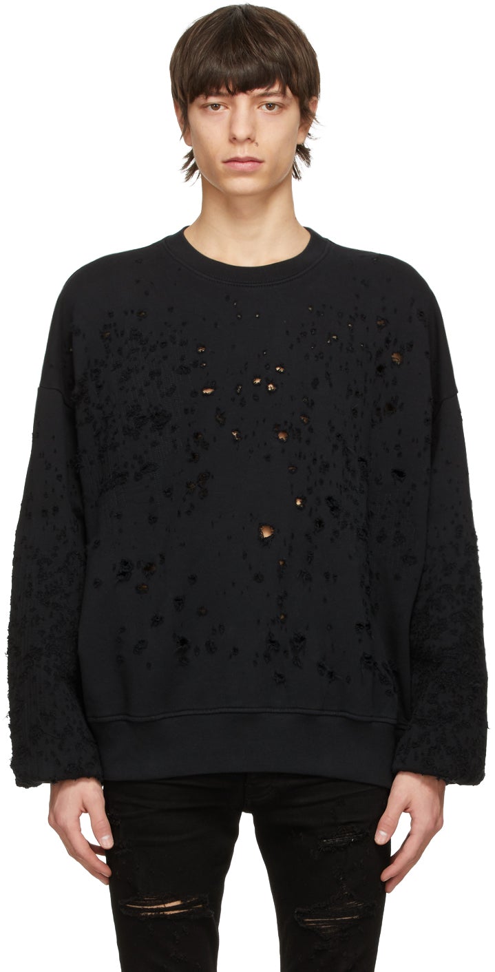 AMIRI Black Shotgun Sweatshirt - Sweat-shirt Amiri Black Shotgun - 아미리 블랙 샷건 스웨터
