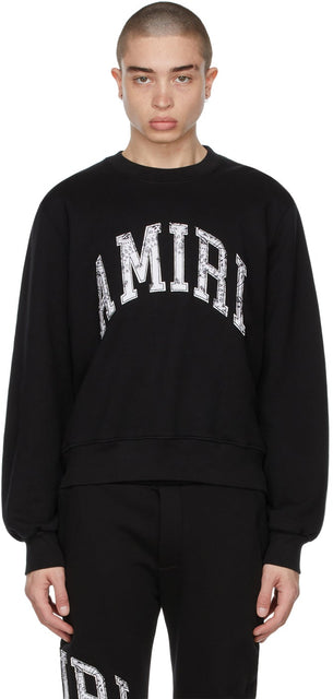 AMIRI Black Varsity Sweatshirt - Sweat-shirt d'Amiri Noir Varsity - Amiri Black Varsity 스웨터