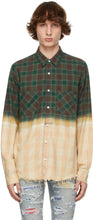 AMIRI Green Plaid Bleached Shadow Shirt - Chemise ombre blanchie à carreaux verts Amiri - 아미리 그린 격자 무늬 표백 된 그림자 셔츠
