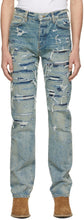 AMIRI Indigo Boro Repair Jeans - Amiri Indigo Boro Réparation Jeans - Amiri Indigo Boro 수리 청바지