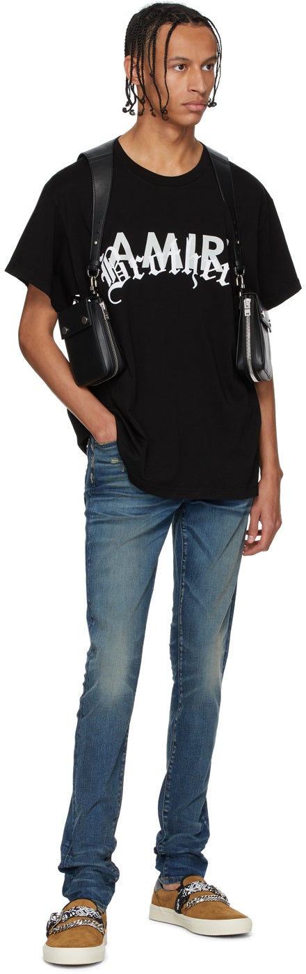 AMIRI Indigo Distressed Stack Jeans